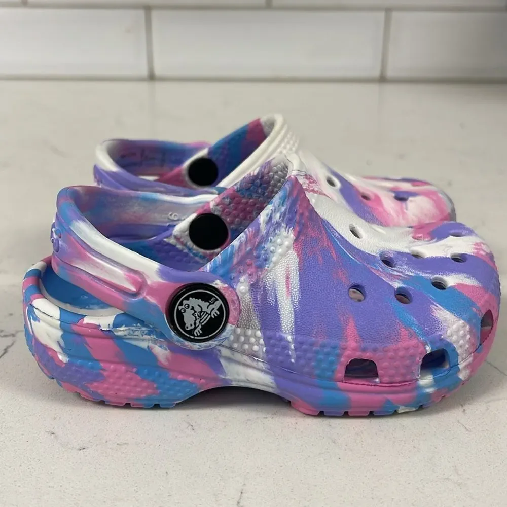 Crocs Classic Marbled Clog Toddler Size 6 Pastel Tie Dye